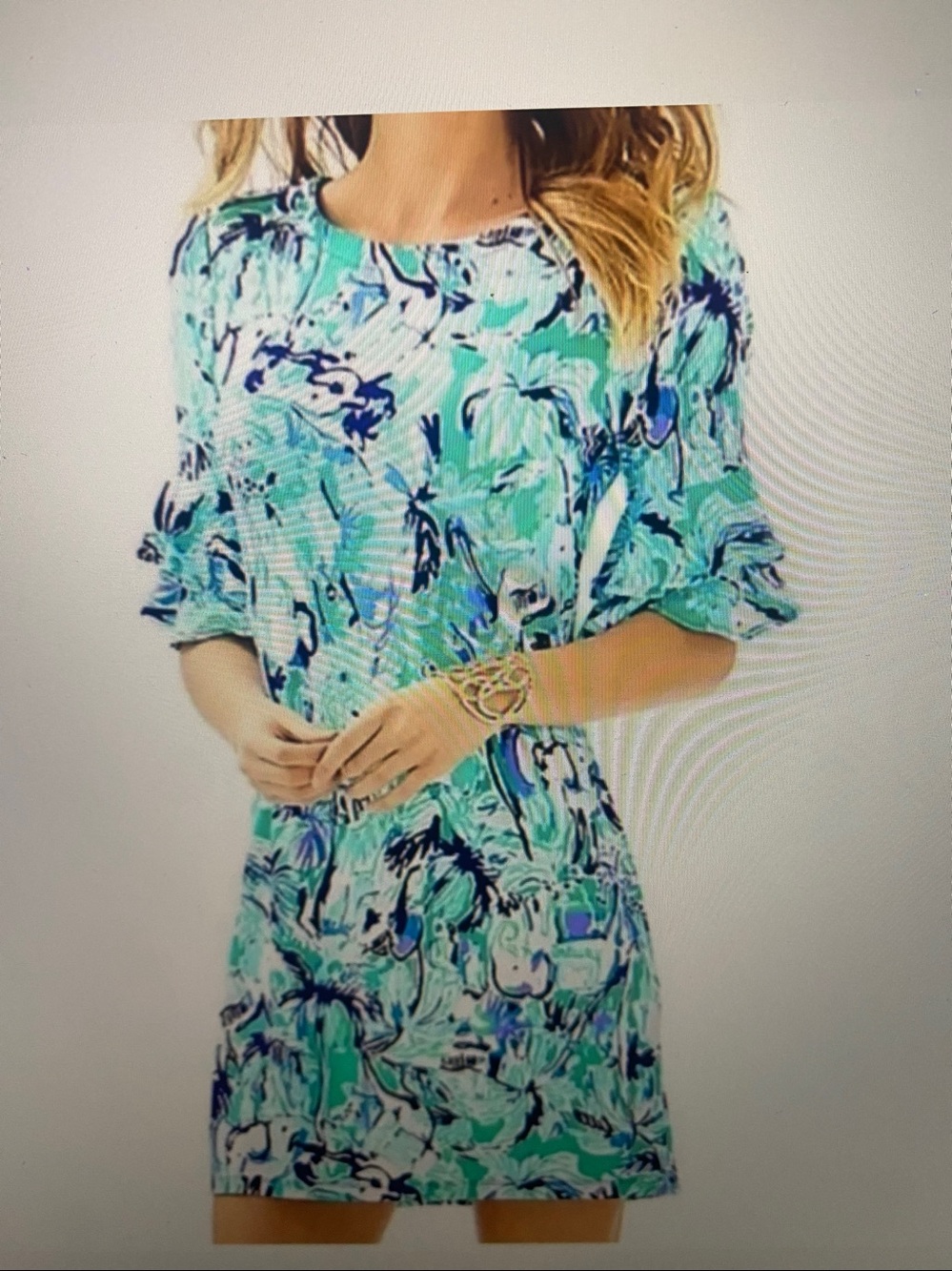 Lilly Pulitzer LULA Dress  Elephant Appeal Ruffle sleeve size Medium